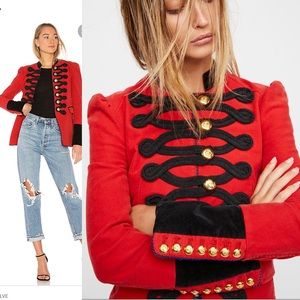 Free People Seamed Structured Military Jacket
